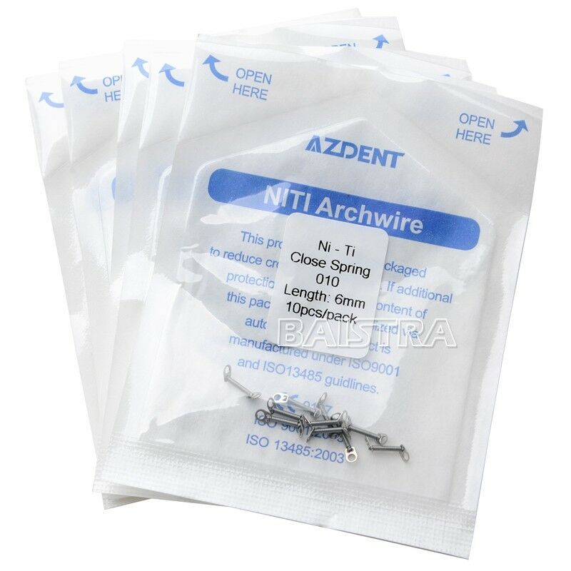 20 Packs AZDENT Dental Orthodontic Closed Coil Spring Size 0.010" 6mm Length