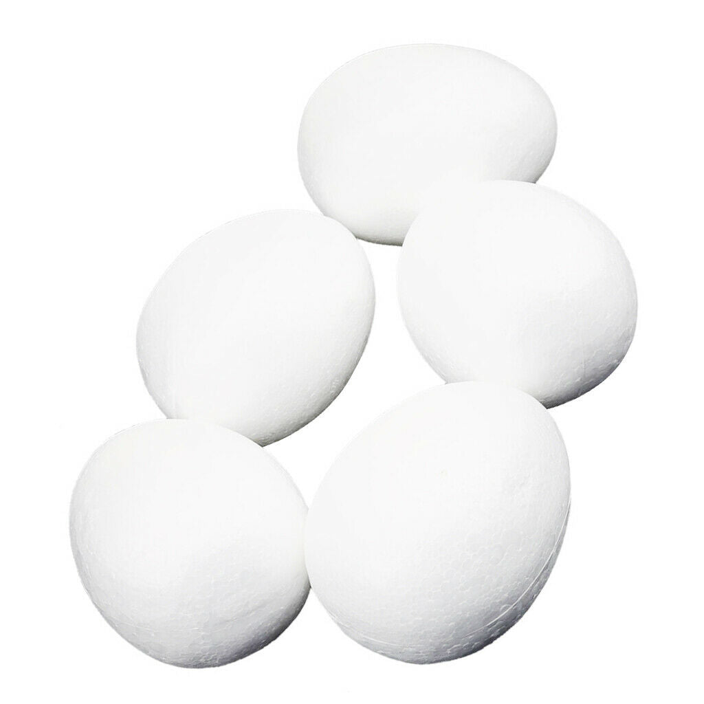 5 lot White Decorate Foam Egg Easter Craft Festive Decor Modelling Craft