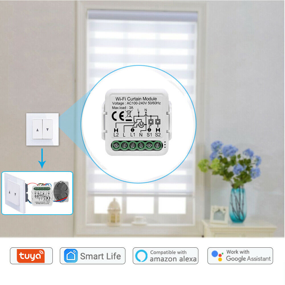 WiFi Smart Curtain Switch Bluetooth APP Control Smart Roller Shutter Switch