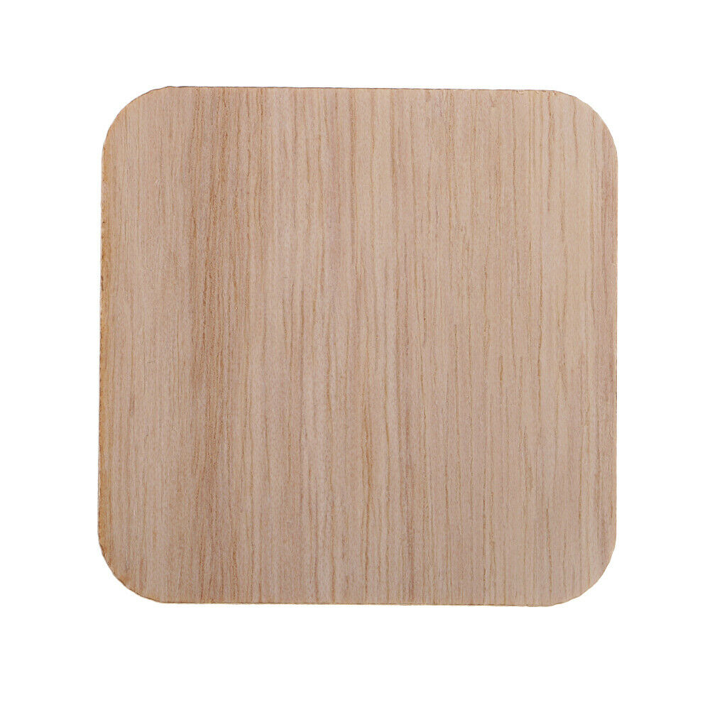 Natural Wood Square Sign Unfinished Wood Die-Cut Labels, 100