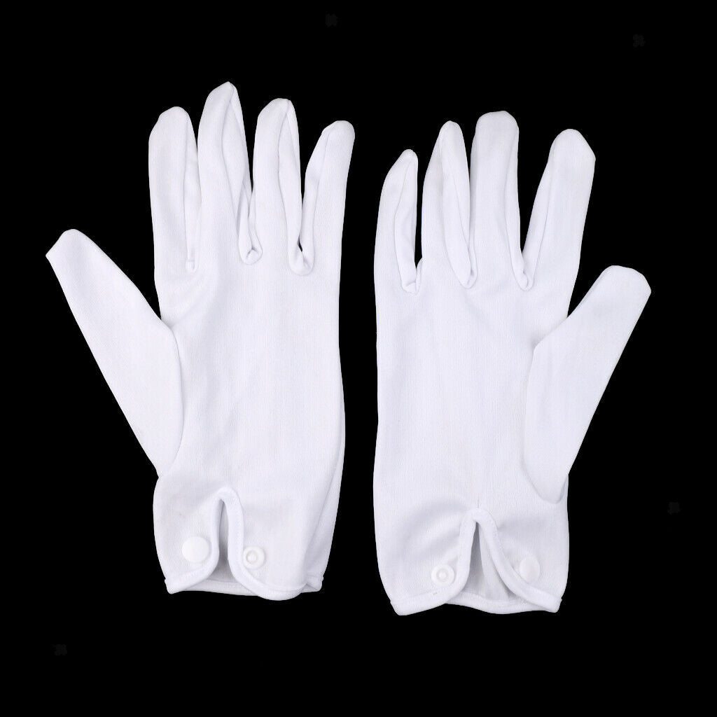 1 Pair Billiard Referee Gloves - White