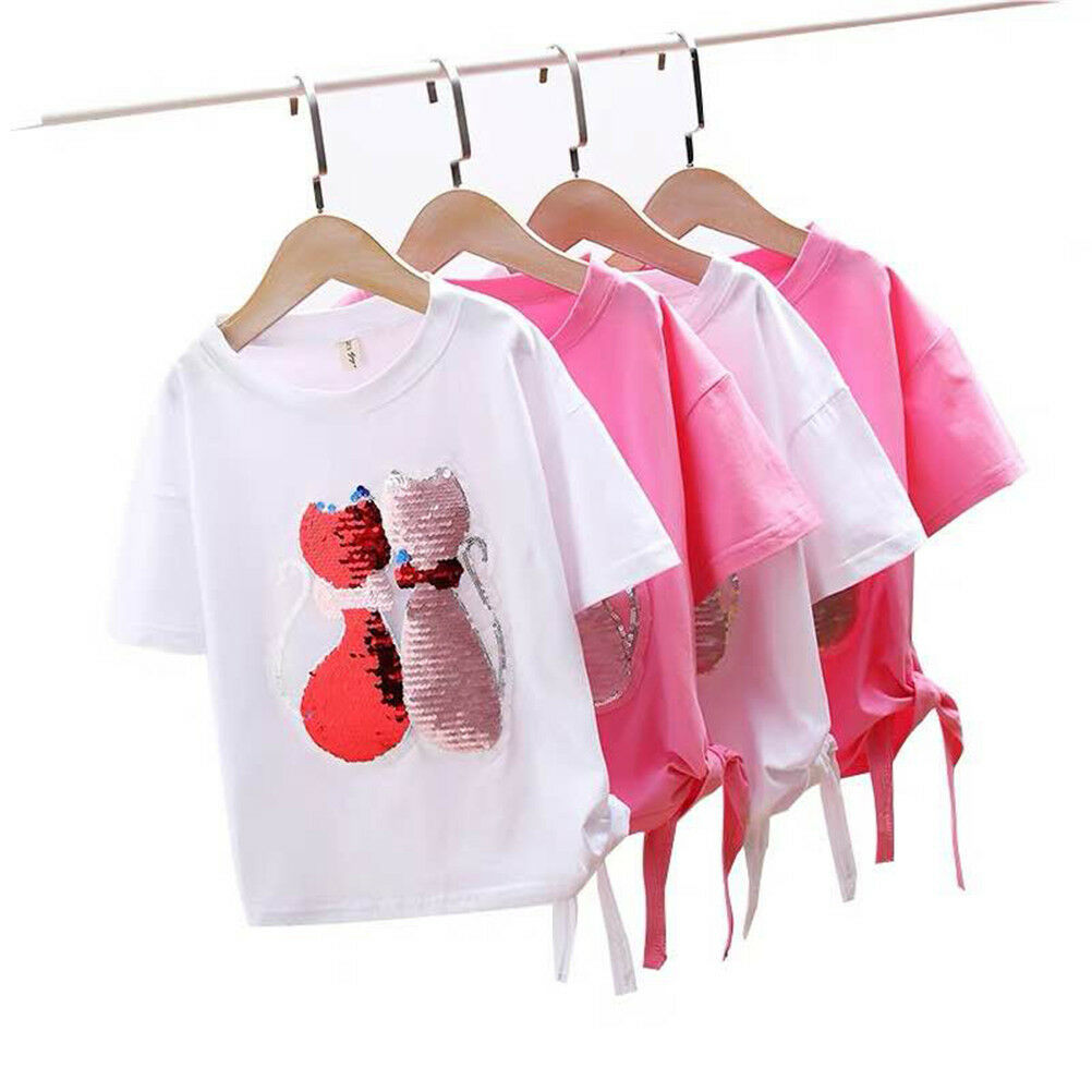 Sequins Lover Cat Patches on T-shirt Garment Sequined Applique Crafts GrY1