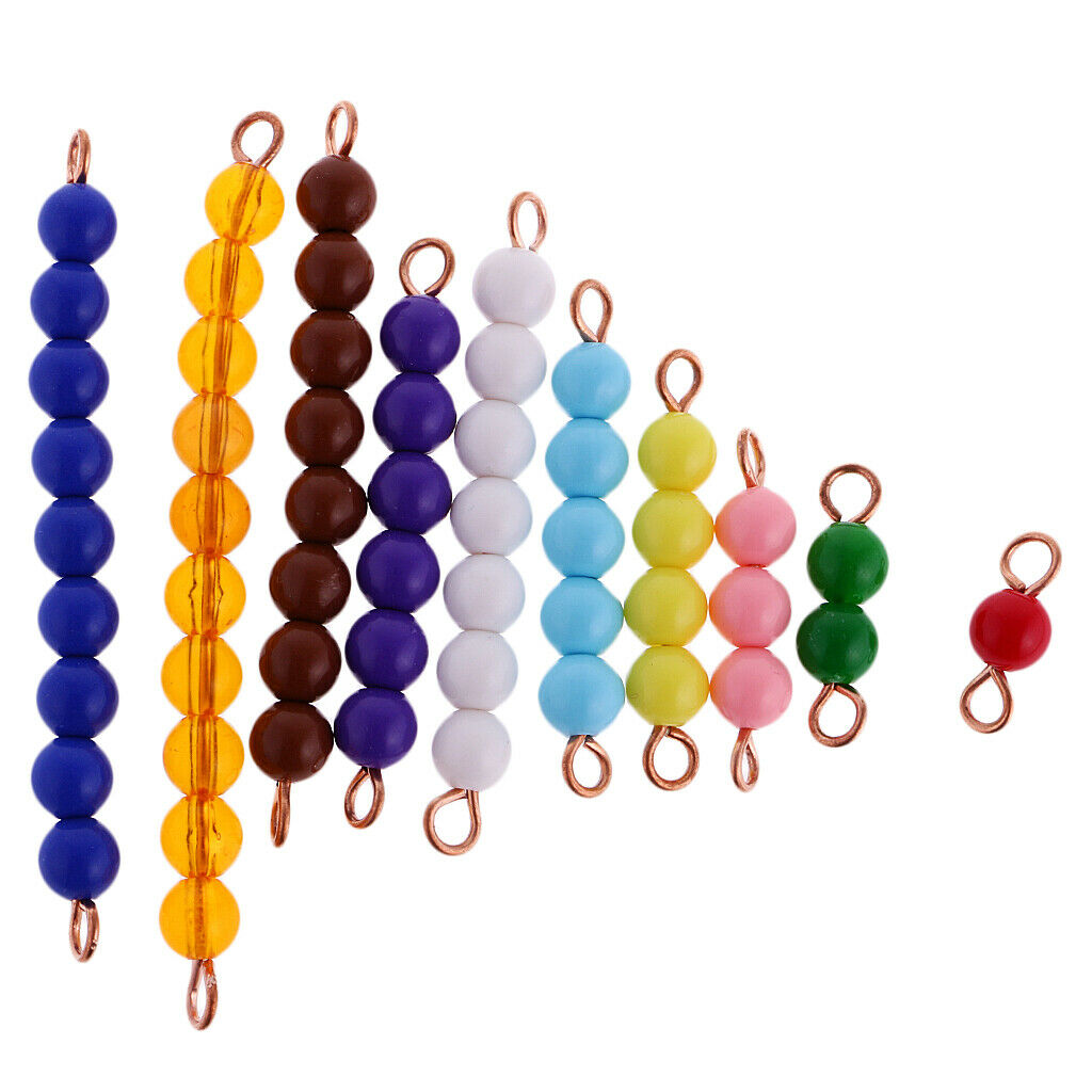 Wood Montessori Math Addition & Subtraction Board with 10pcs Bead Bars