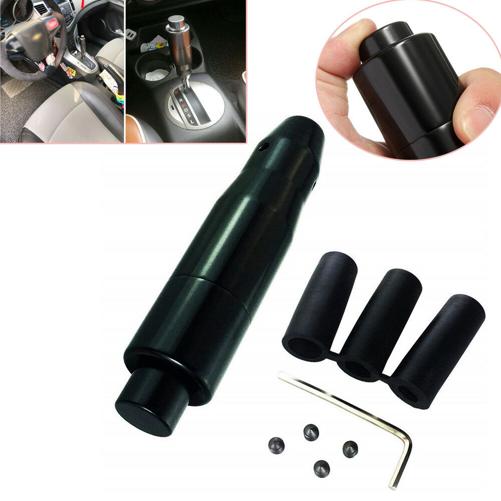 Black Aluminum Universal Car Automatic Gear Stick Shift Knob Shifter Lever Solid