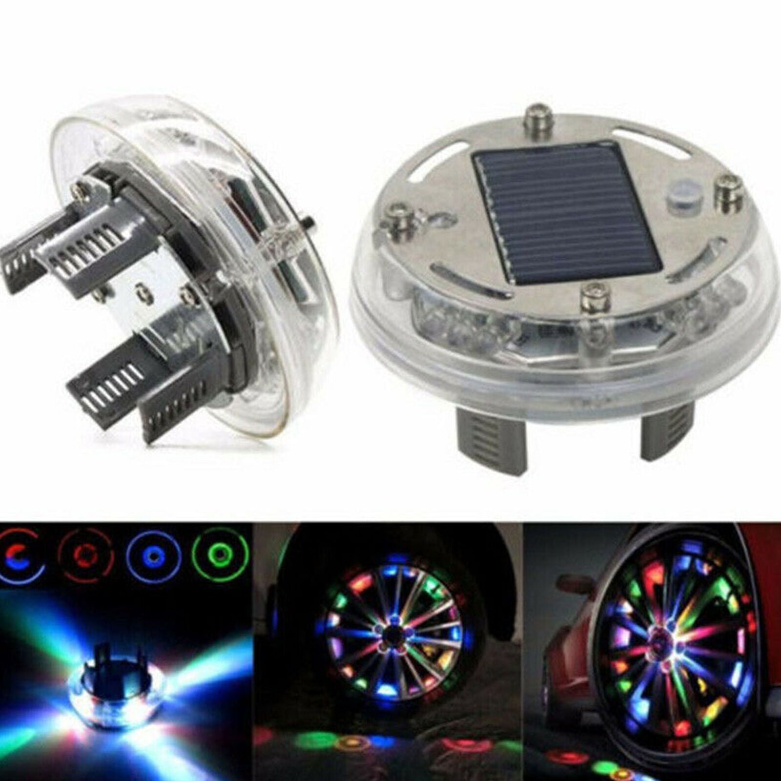 12 LED RGB Car Auto Solar Energy Flash Wheel Tire Light Lamp Decor
