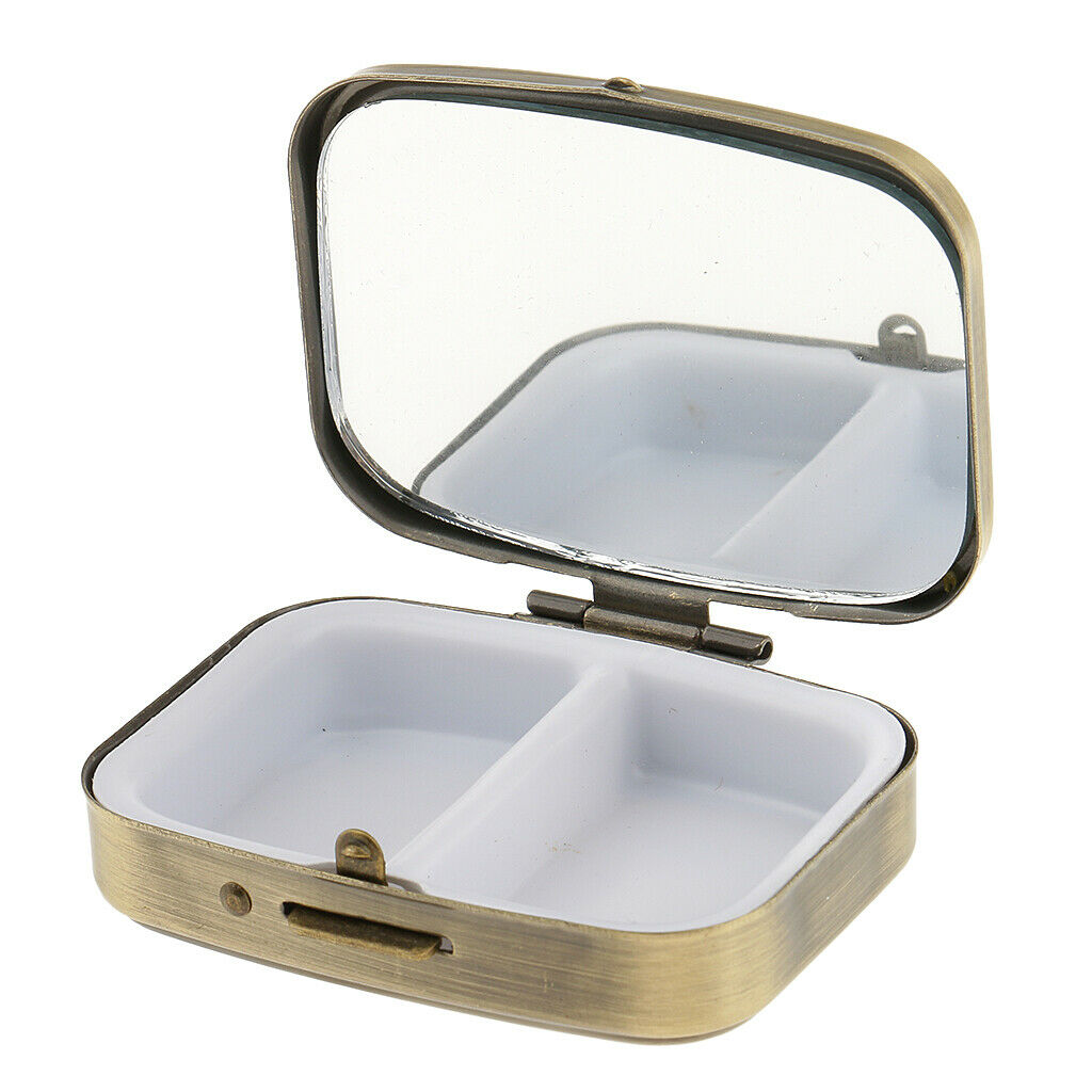 Retro Mini Storage Box Compact Pill Box Travel Portable Organizer