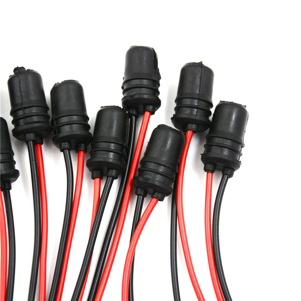 10PCS T10 Light Bulb Extension Socket Holder Soft Rubber Push-in Wedge Base DF