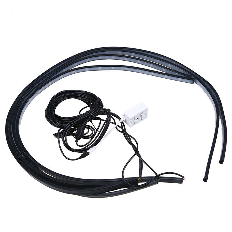 4x 12V Under Car LED Light Strips Auto Flexible Waterproof With Controller Kit