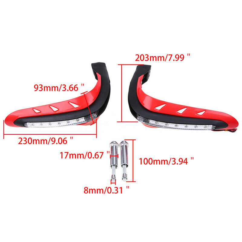 Pair LED Indicator Light Motorcycle 1" Handlebar Mounting Hand Guard Protection