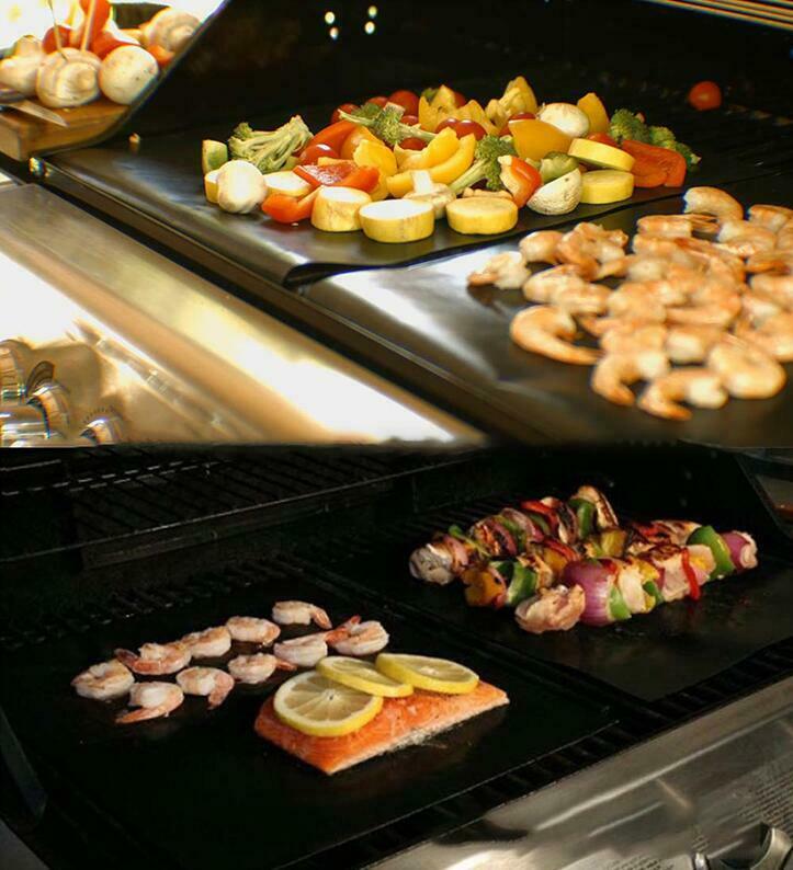 2pcs Non-stick Grill Pad Baking Pad Reusable For Party Grill Mat Tools 40*33cm