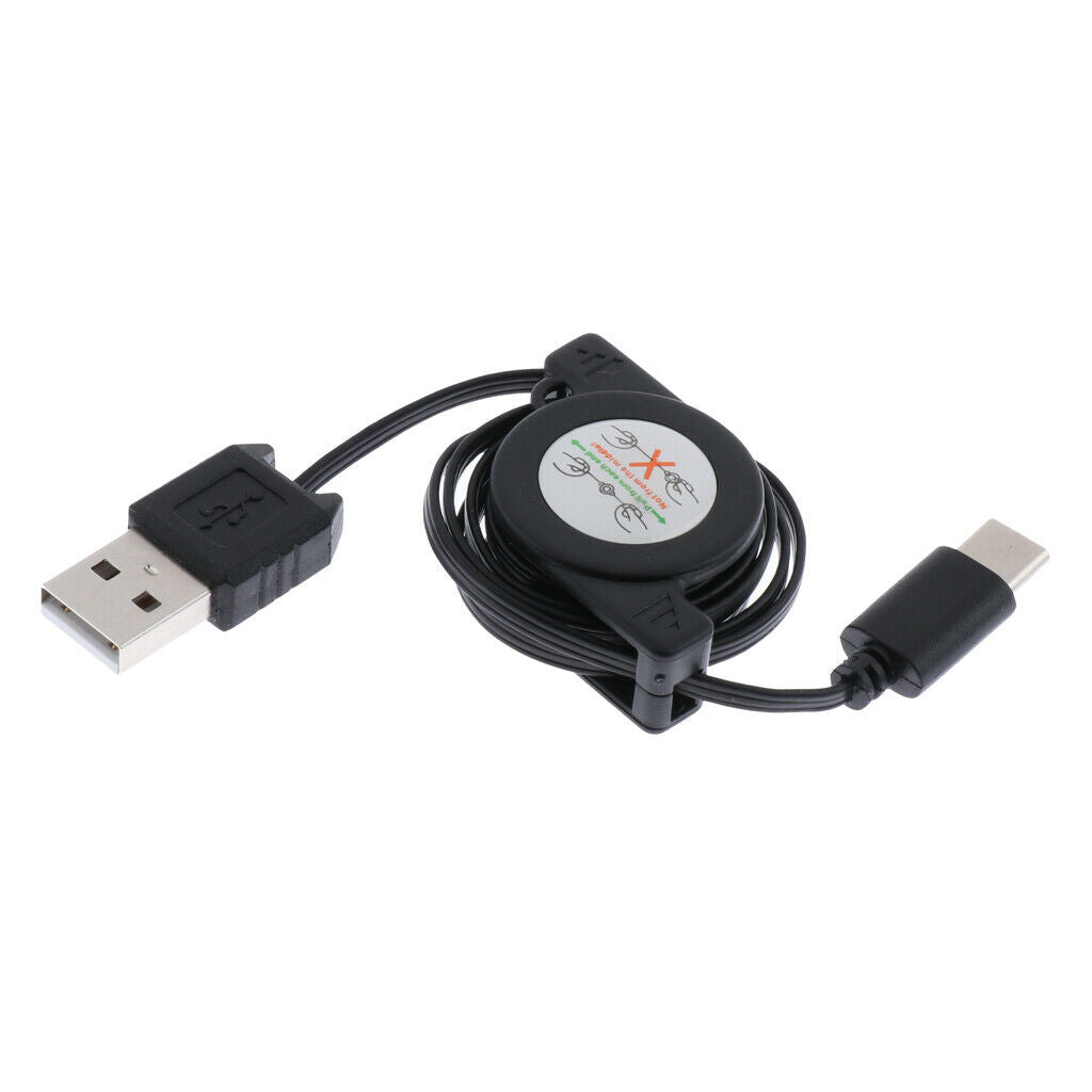 USB Type C Cable, Retractable Data Sync Cord for Smartphone with Type-C port