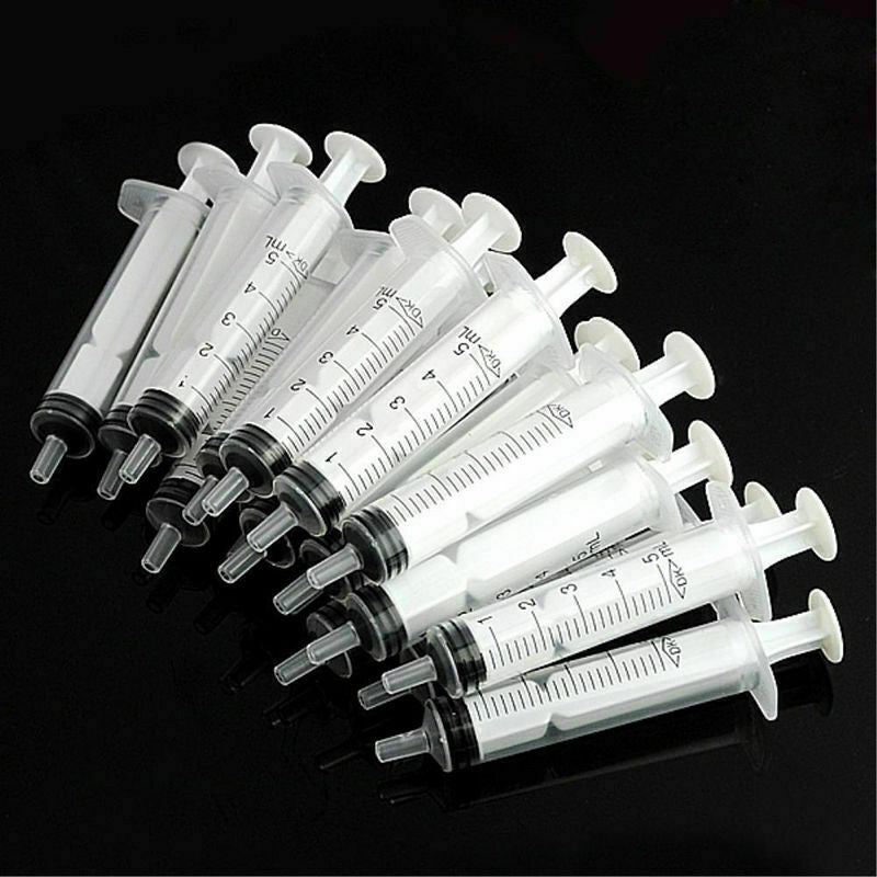 5pc Medium 5mL Plastic Hydroponics Analyze Disposable Measuring Nutrient Syring