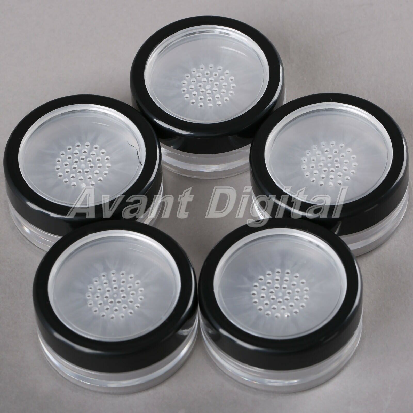 5pcs 10ml Plastic Nail Art Mini Powder Bottle Empty Cosmetic Jar Beauty Tool Set