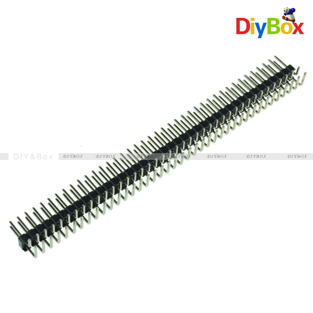 [10PCS] 2.54mm 2 x 40 Pin Male Double Row Right Angle Pin Header Strip Connector