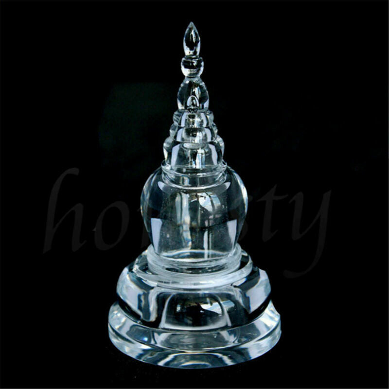 Acrylic Clear Buddha Tibet Tibetan Buddhist Mikky Crystal Stupa Tower Temple