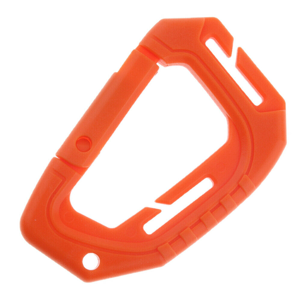 Heavy Duty Plastic Carabiner Clip Snap Hook Spring Loaded Carabina  Orange
