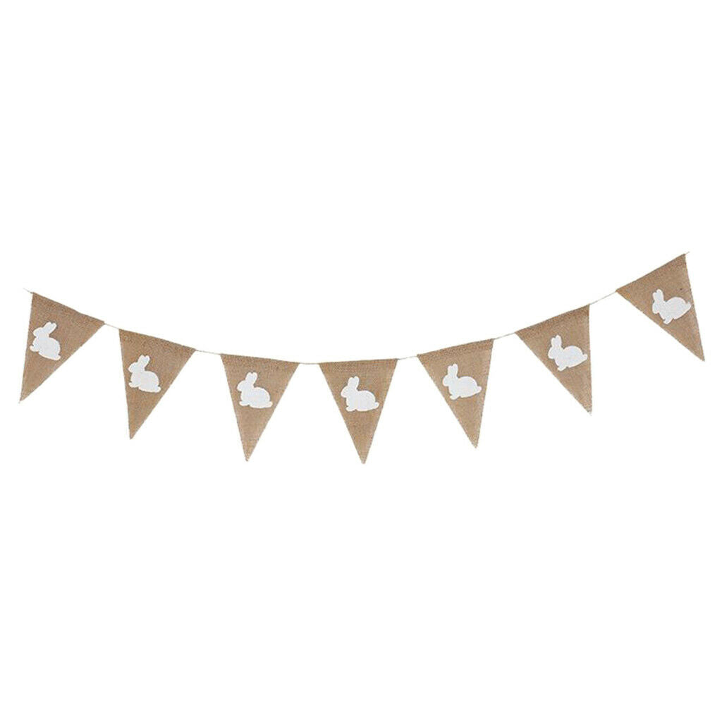 3.5M Cute Triangle Flags Burlap Festival Banner Spring Decor Favors Supplies