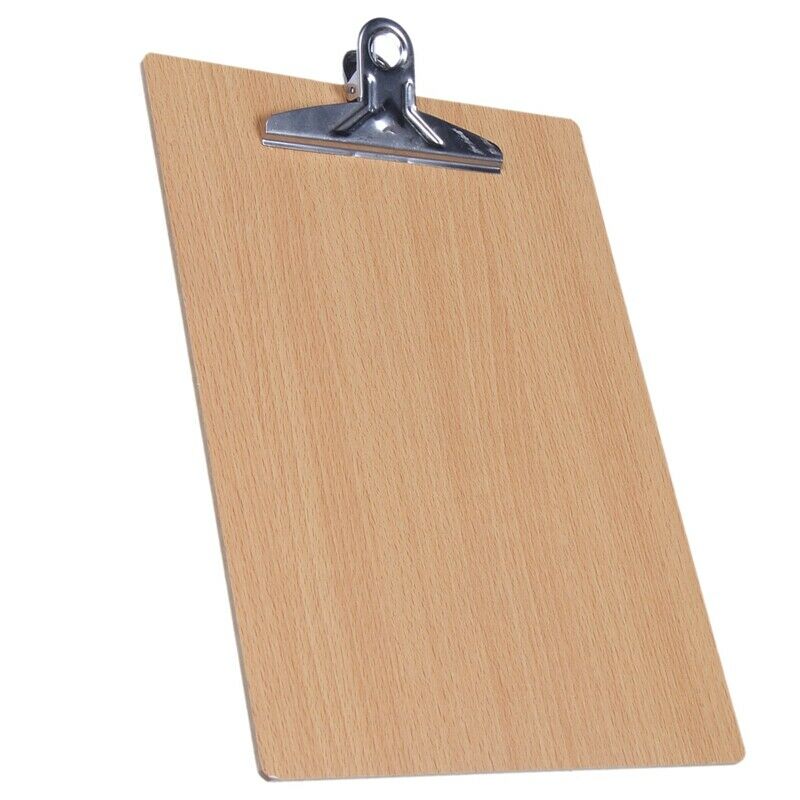 A4 Wooden Clipboard File Folder Stationary Board Hard Board Writing Plate ClipZ6