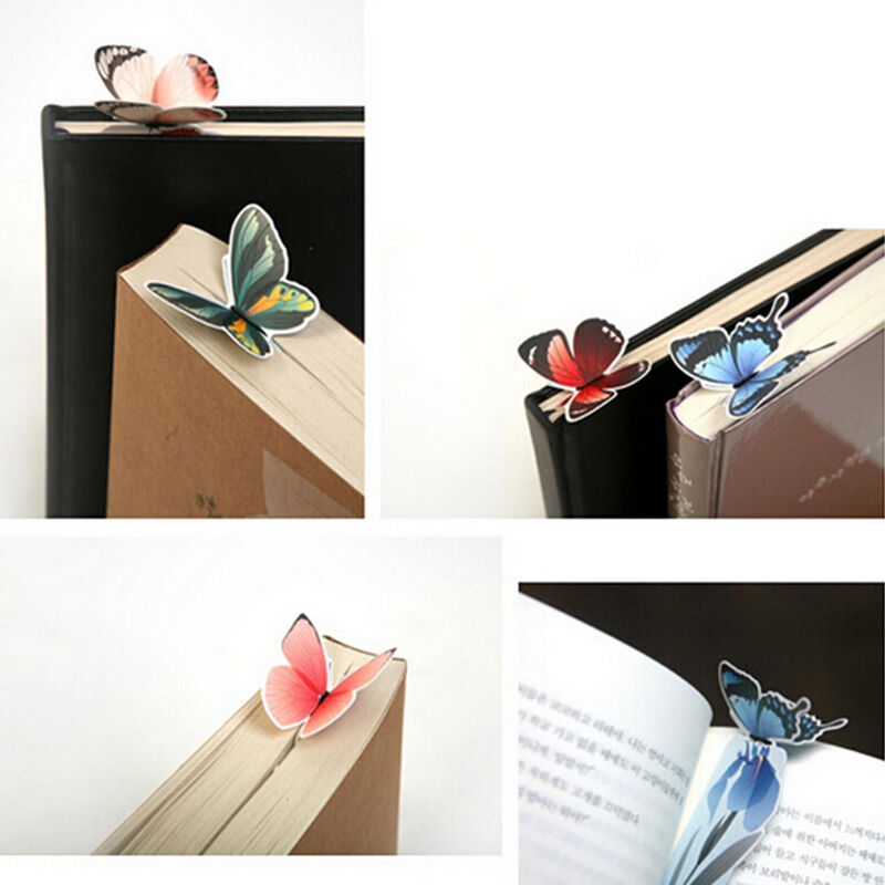 10x Creative Butterfly Bookmark  Cartoon Book Mark Paper Clip Office Scho.l8