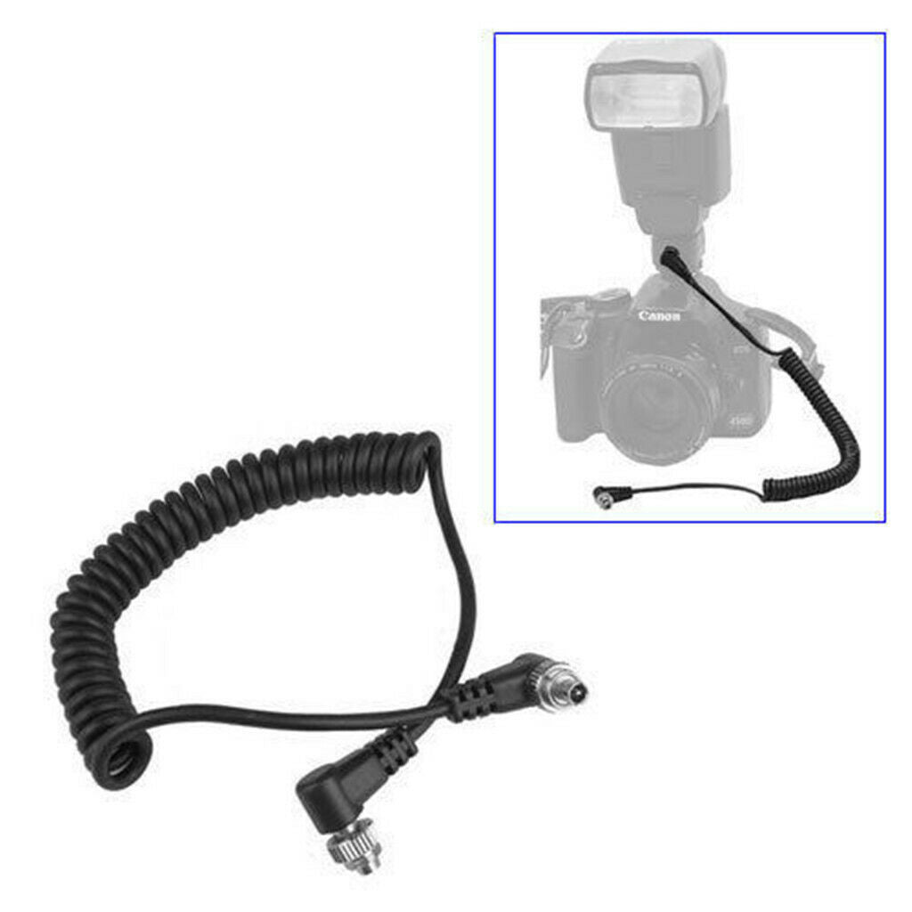 Male to Male Flash PC Sync Cable with Screw Lock for Canon Nikon 1m/3.3ft