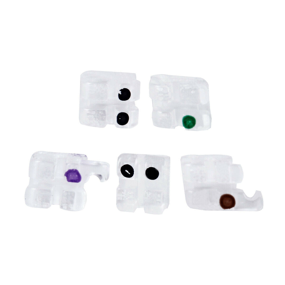 2XABSOLUTE Dental Orthodontic Sapphire Ceramic Brackets Braces Roth 022 Hooks 3