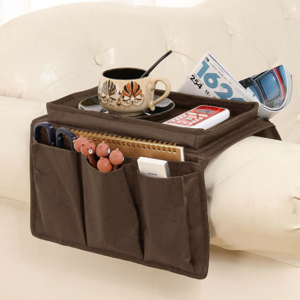 2pcs Premium Sofa Couch Armrest Organizer, Water-resistant Tray Storage Holder