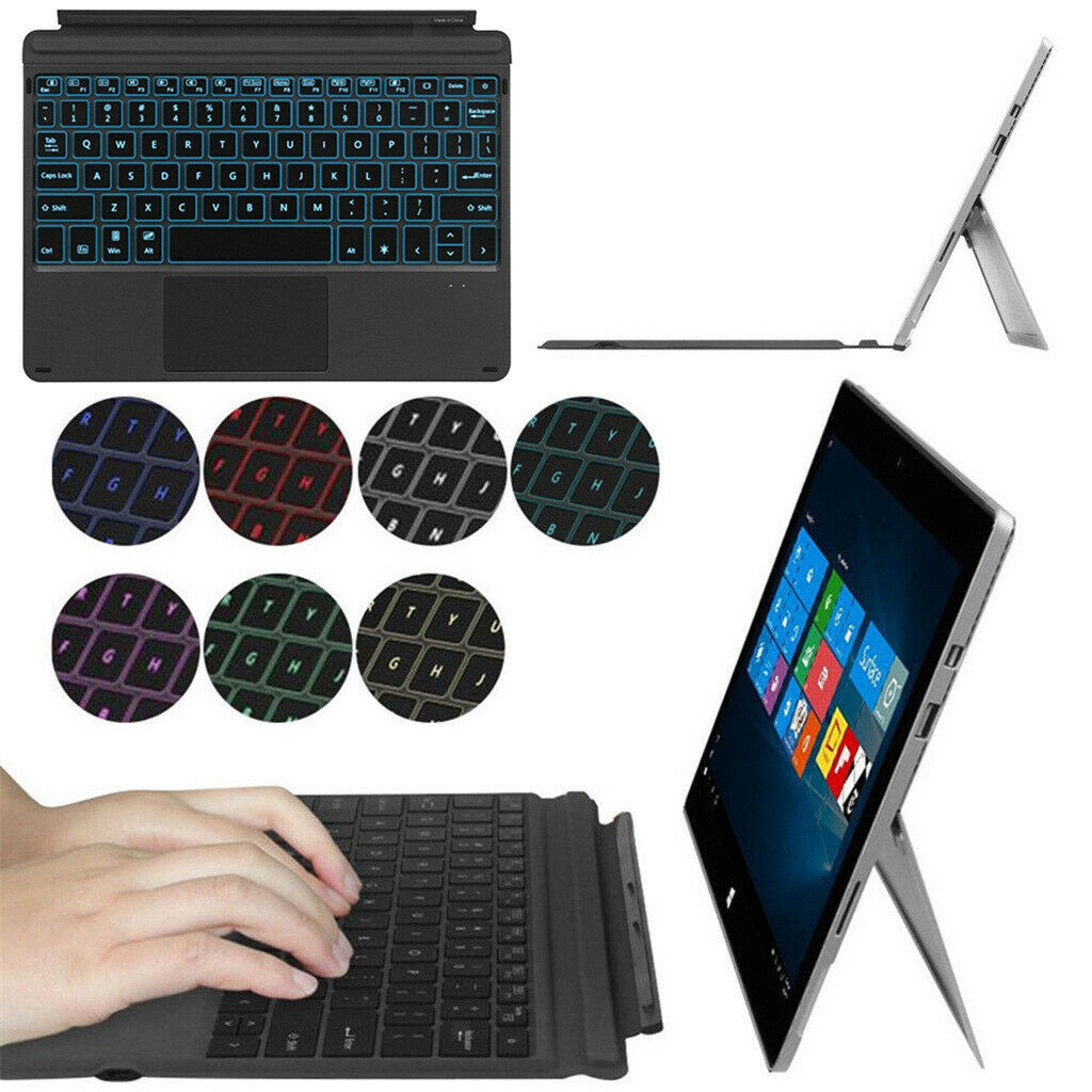 Ultra Thin Wireless 7-Colors LED Backlit Keyboard For Microsoft Surface Go