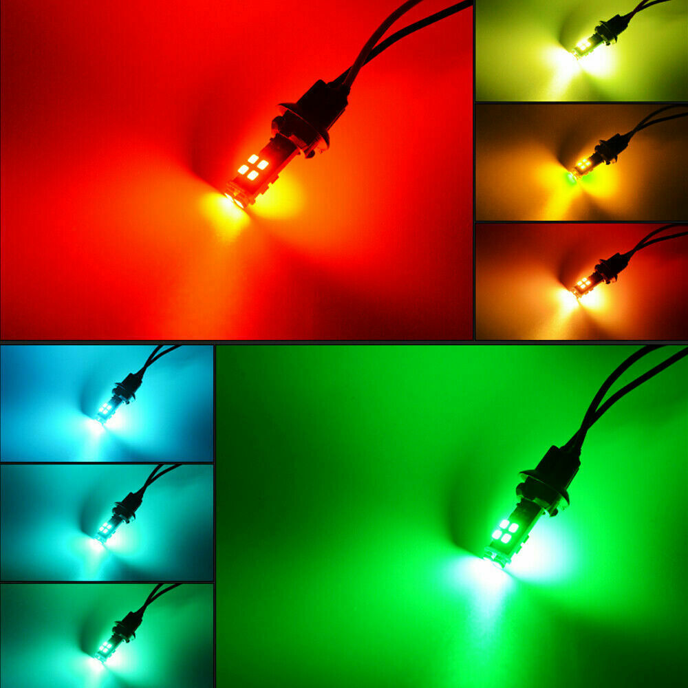RGB 168 194 T10 LED Bulbs w/RF Remote Control For Car Parking Lights Accessories