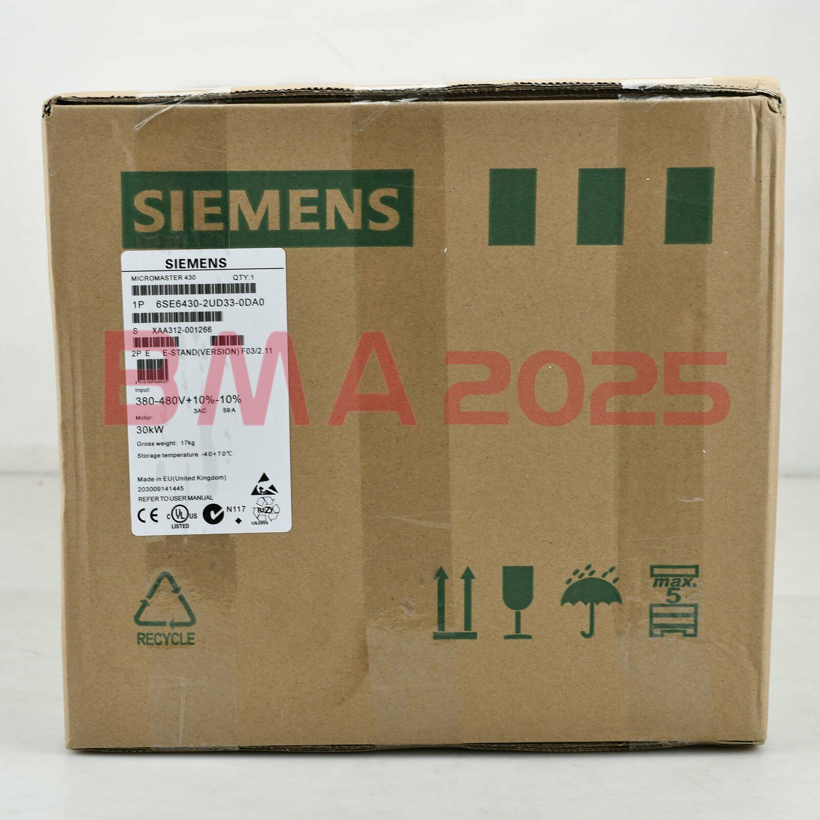 1PC New 6SE6430-2UD33-0DA0 Inverters 30kw 1year warranty DHL free Ship SM9T