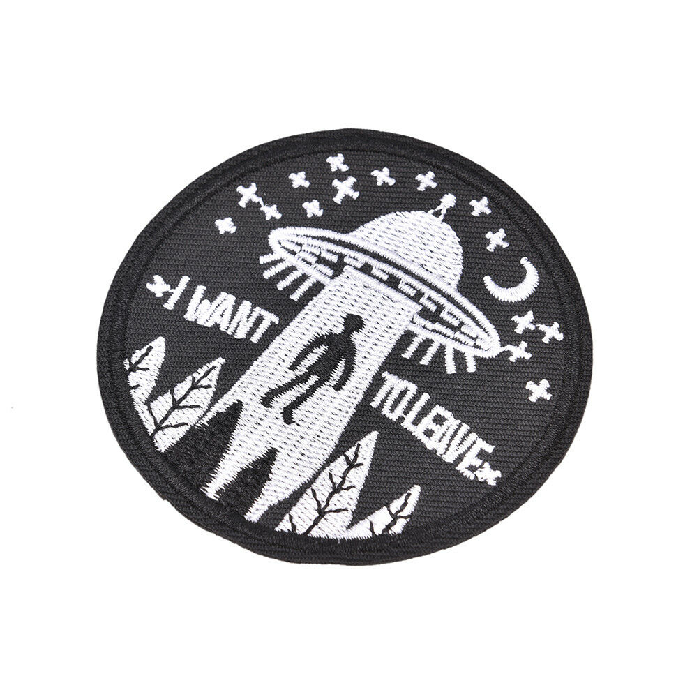 embroidery flying saucer UFO iron on patch badge hat jeans fabric applique.l8