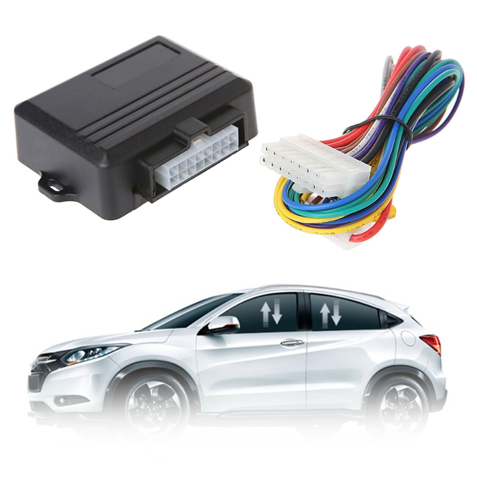 Window Closer Roll Up Closer Module Intelligent Close for 2 Door Cars Black