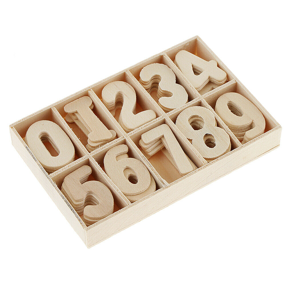 Natural Wooden Craft Alphabet Letters and Arabic Numbers Set Kids Gift