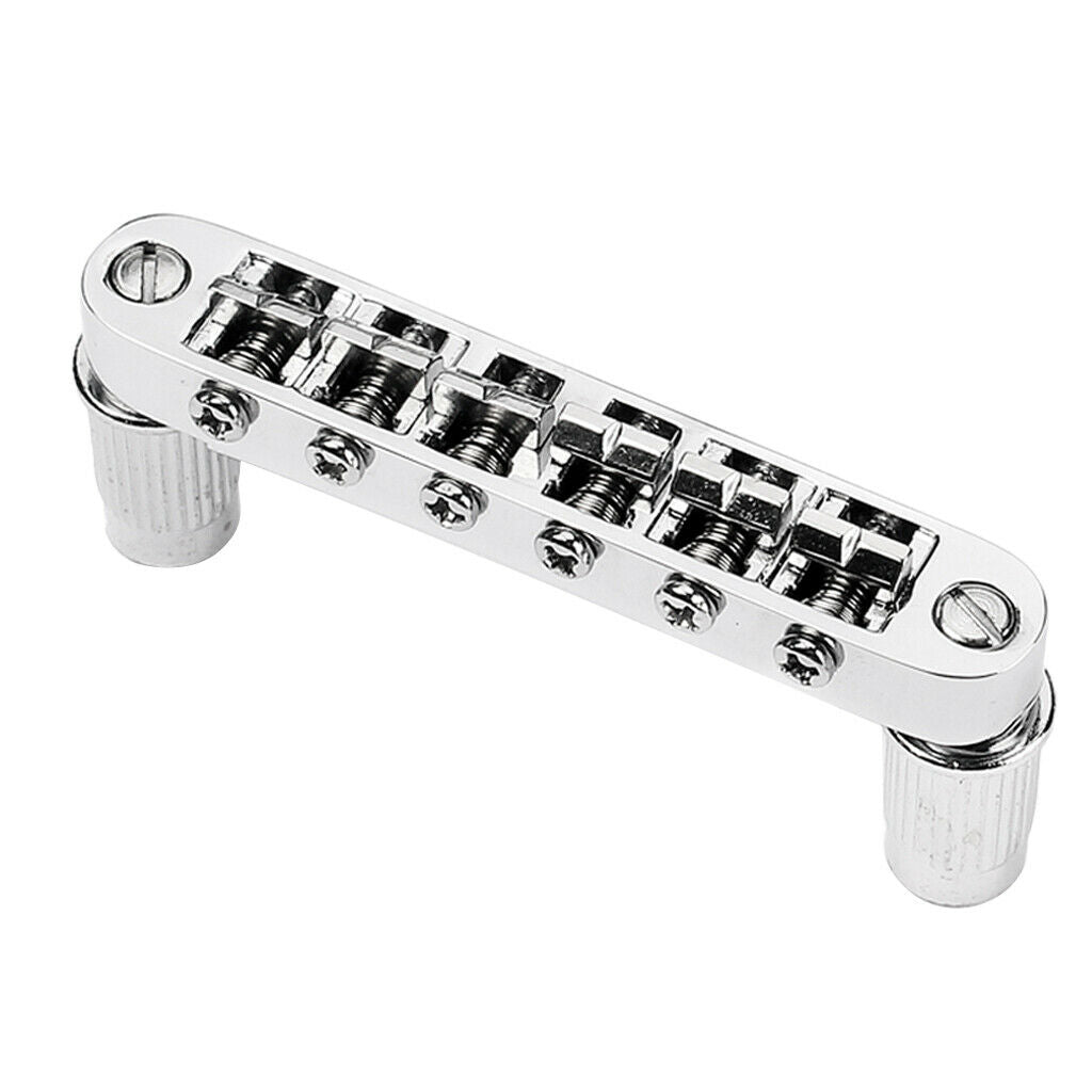 Tune O Matic Style Bridge Adjustable Guitar Bridge Bridge Replacement Chrome