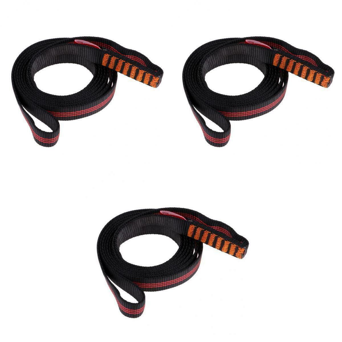 3 Pieces Polyester Rock Climbing Sling Webbing Rope Flat Belt Protector