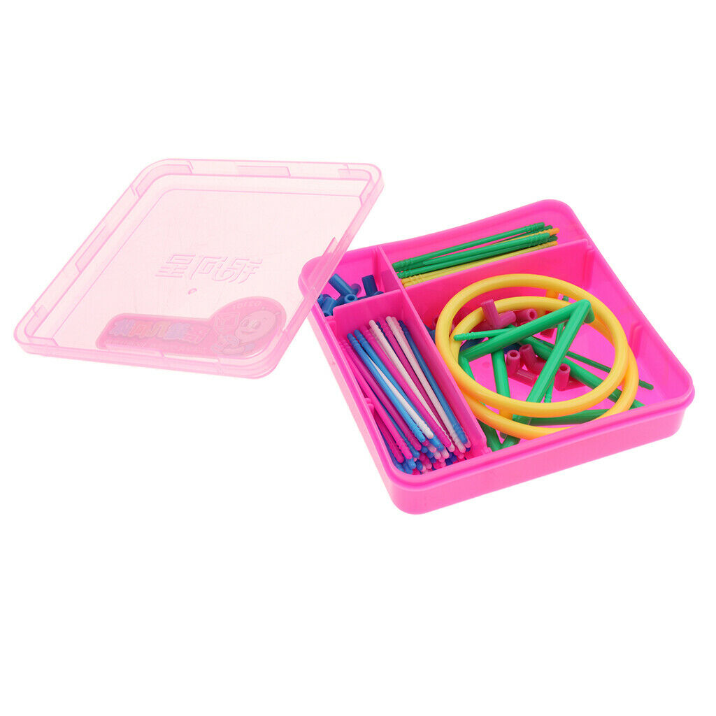 Pink Colored Geometric Shape Frame Sticks Kit For Kids Toddler Birthday Gift
