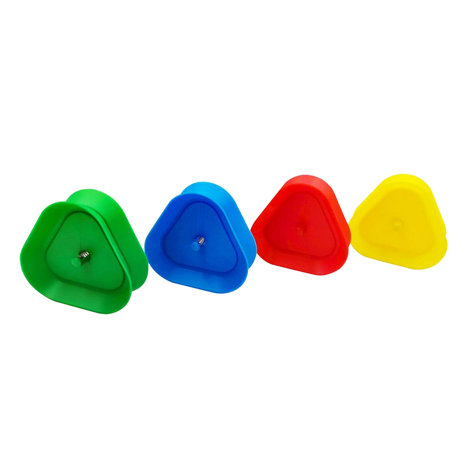 Set of 4 Triangle Shaped Playing Card Holder Rack Red Blue Green Yellow