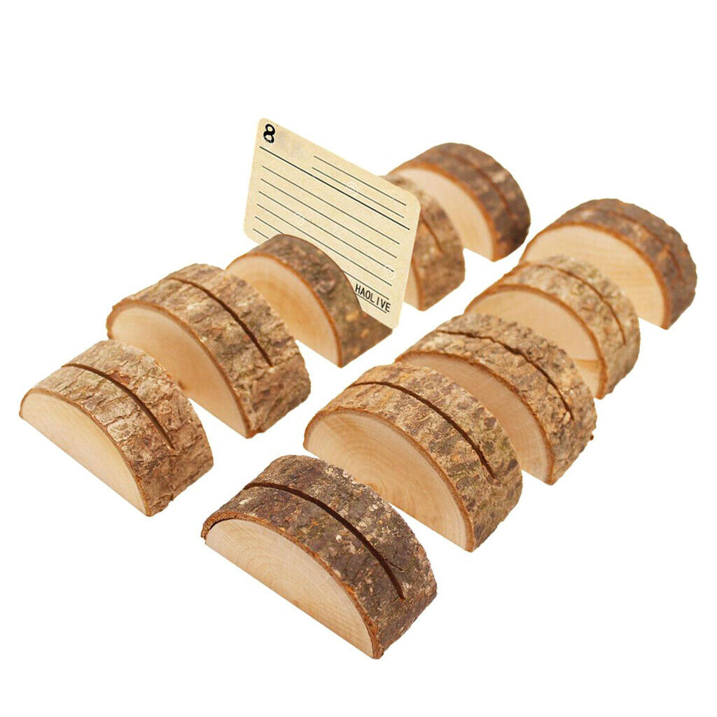 10x Wooden Card Holder Reception Supplier for Birthday Coffee Photo Menu