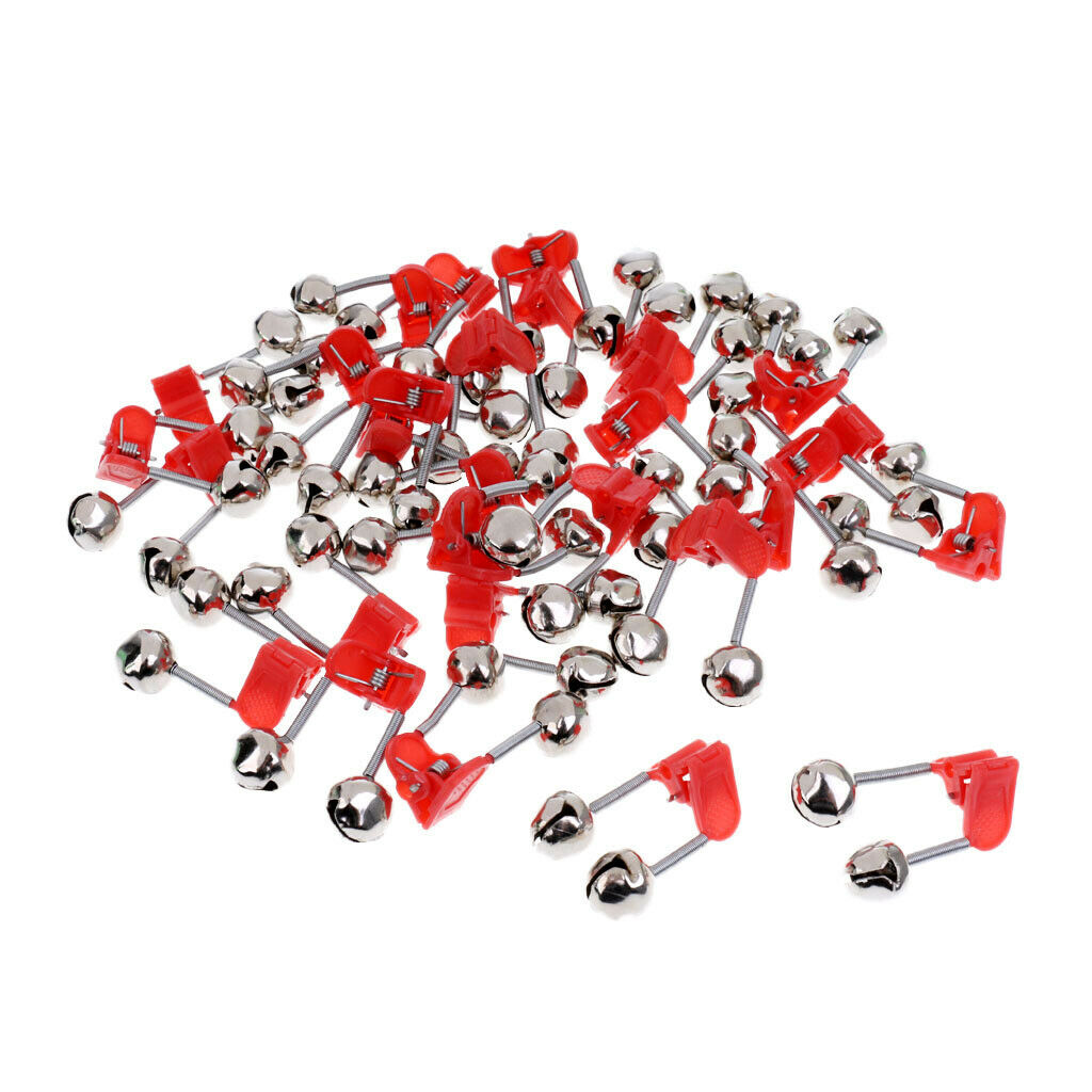 30pcs / Set Double Twin Bells Tip Clip on Fishing Rod Bite Alarm