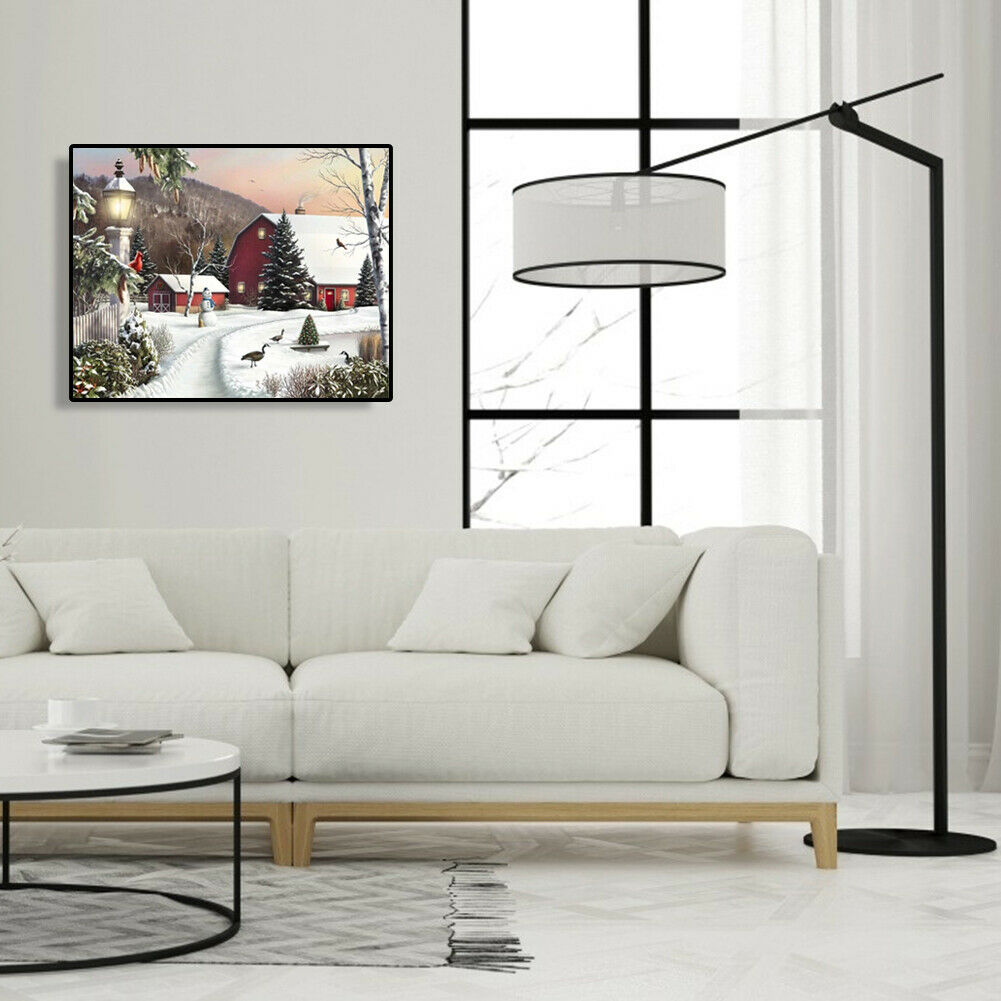 Snow 5D Full Square Drill Diamond Painting DIY Picture for Christmas Decor @