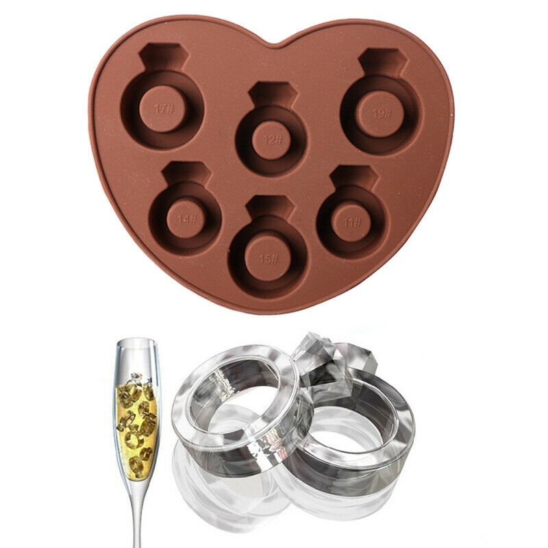 Diamond Ring Ice Cube Tray Silicone Freeze Jelly Pudding Mold Chocolate Mould