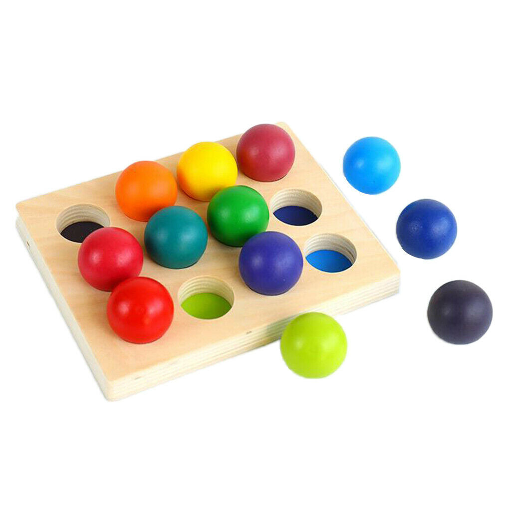 12 Color Rainbow Sorting & Counting Game Toys Board Game Puzzle Toys 18x14x2cm