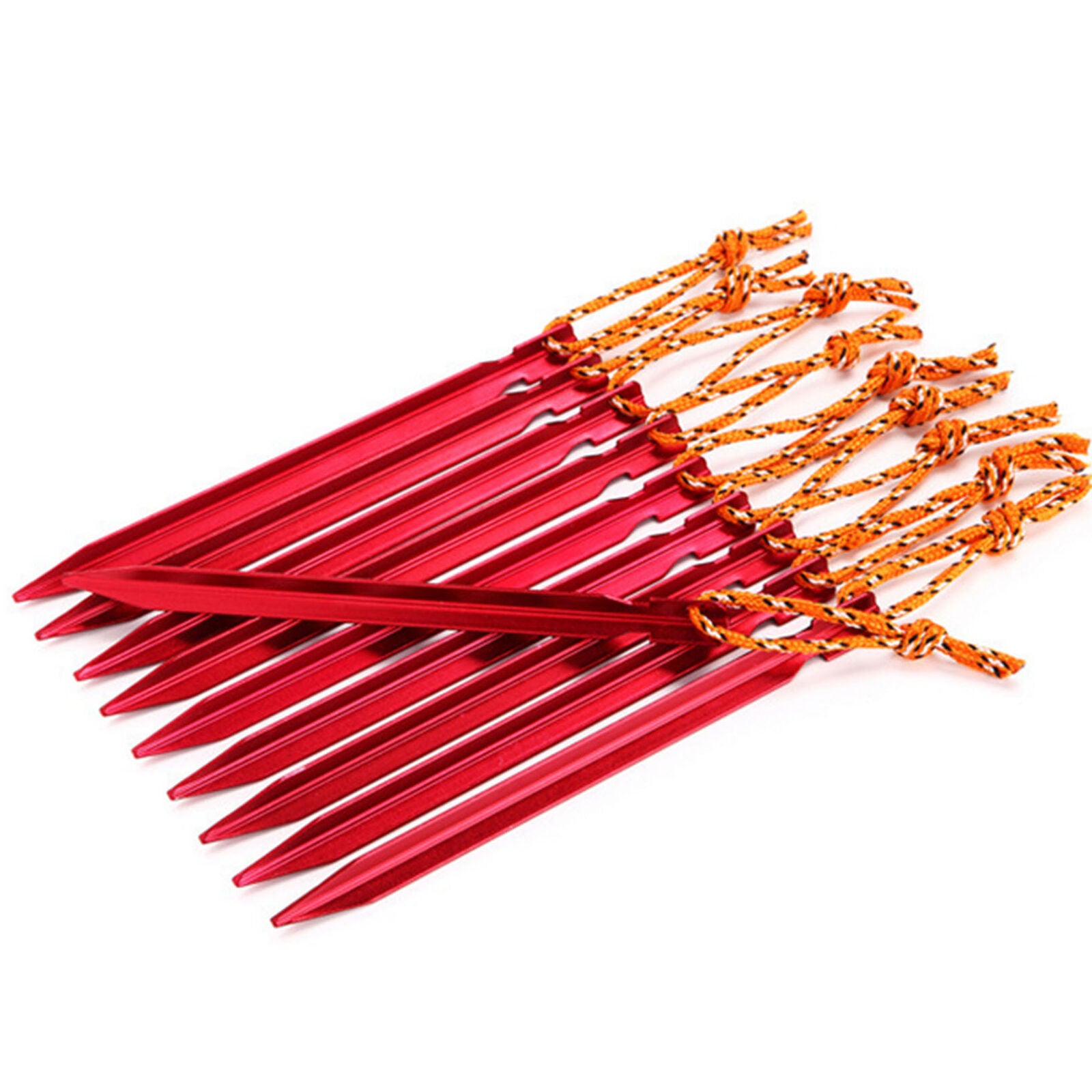12Pcs Titanium Alloy Tent Stakes Nail Pegs With Rope Lightweight Camping Outdoor