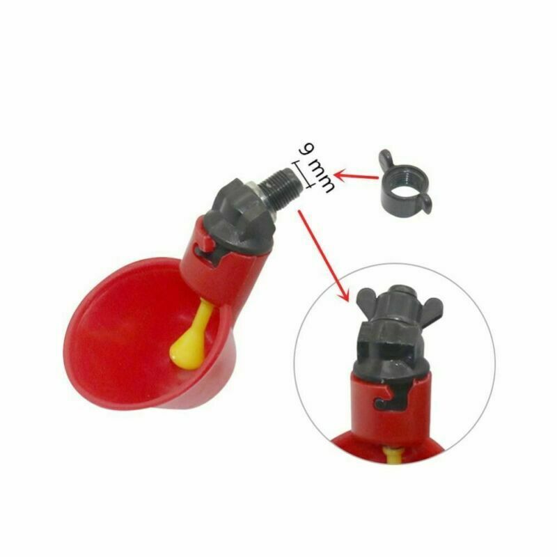 10 Pcs Poultry Chicken Automatic Drinking Cup Screw Nuts Drinker Fountains Feed