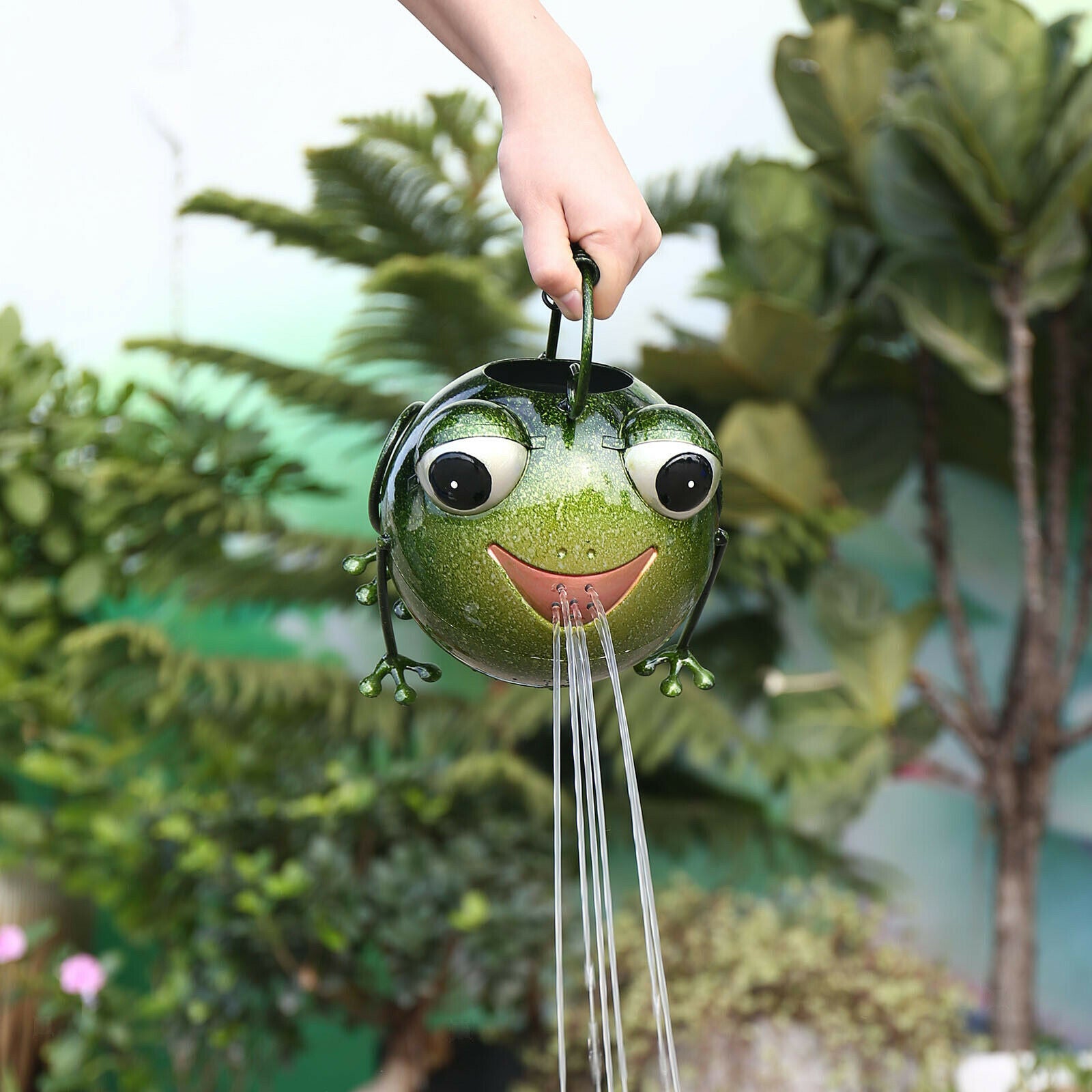 Frog Statue Watering Can Outdoor Watering Pot for Houseplants Foliage Plants