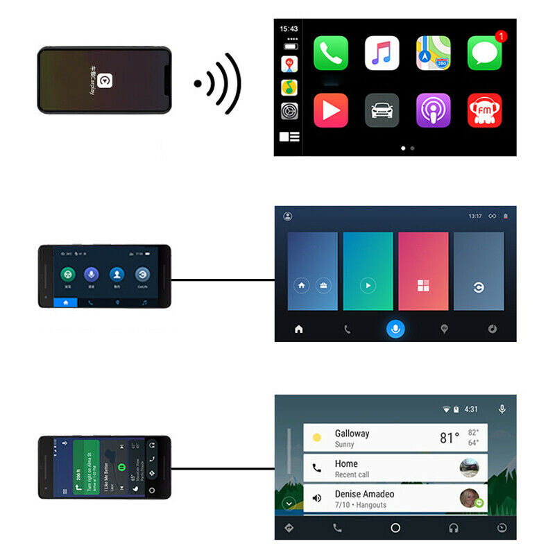 Voice Control USB Android CarPlay Dongle Adapter For iOS Phone Autolink Music