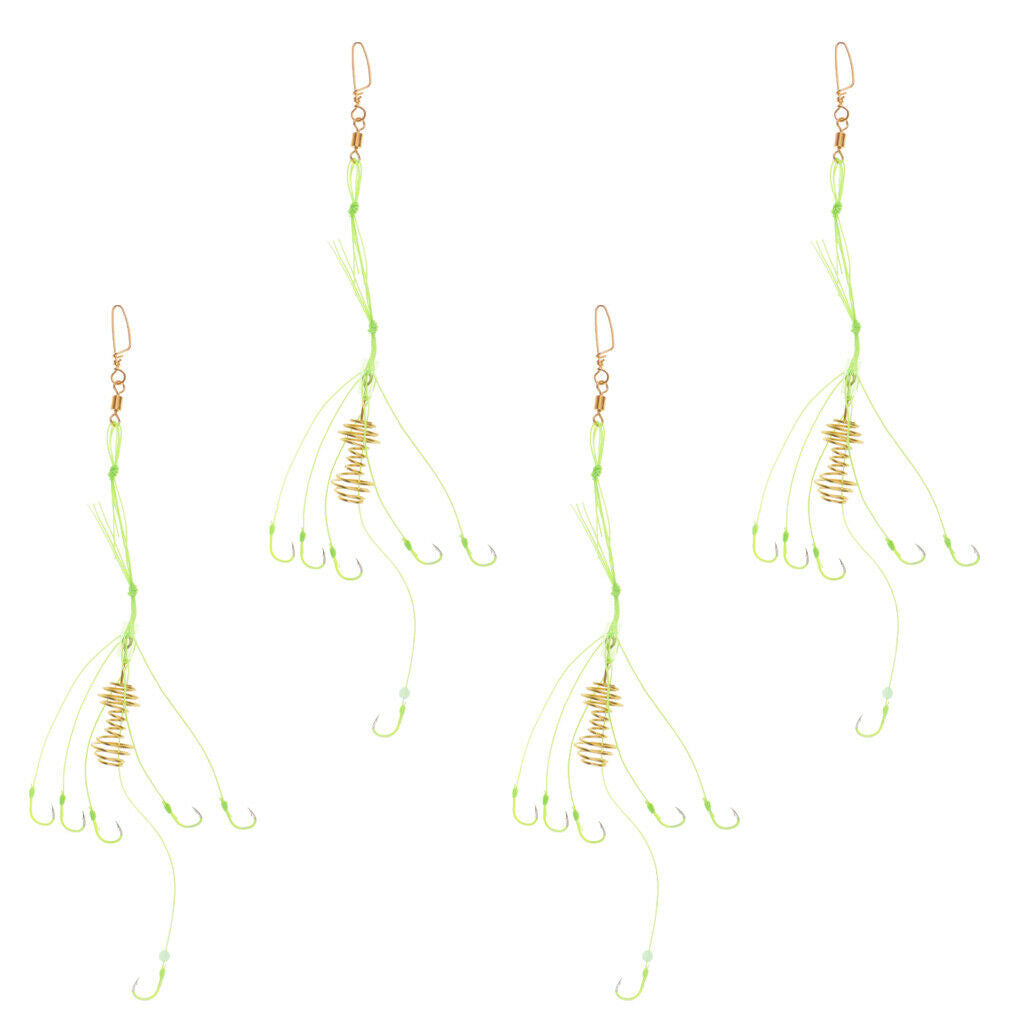 4pcs Fluorescent Light Fishing Hook Luminous Explosive Hooks A