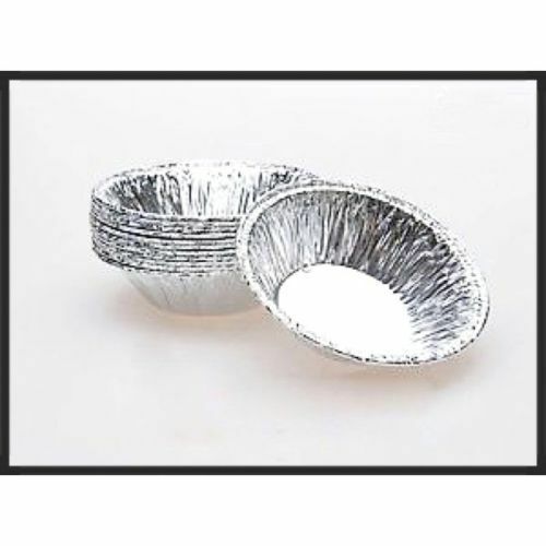 10PC SMALL FOIL MINCE PIE DISHES, CASES, JAM TART, TARTS,  PATTY TINS ROUND DISH