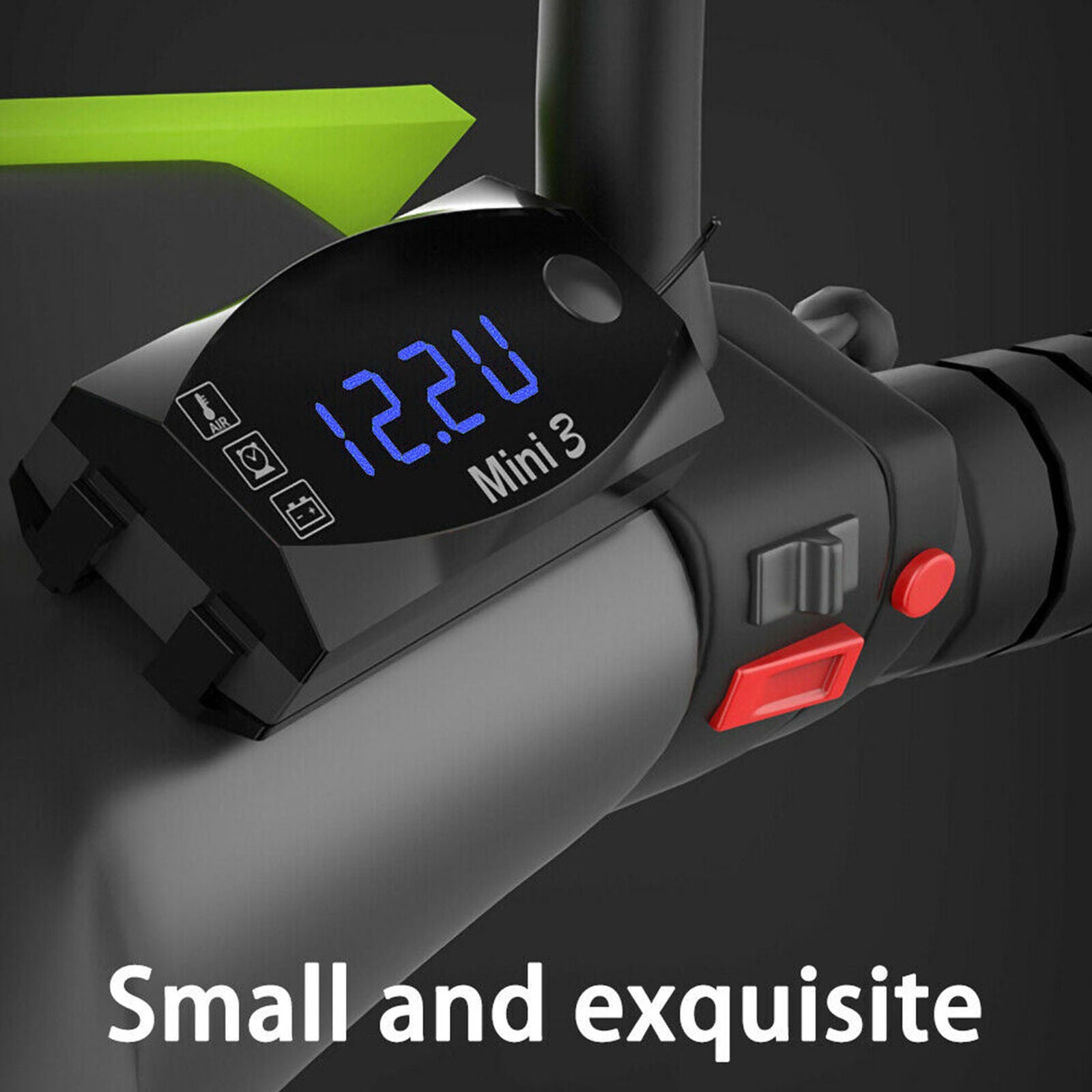 3 in1 LED Electronic Digital Time Clock Thermometer Voltmeter For 12V Motorcycle