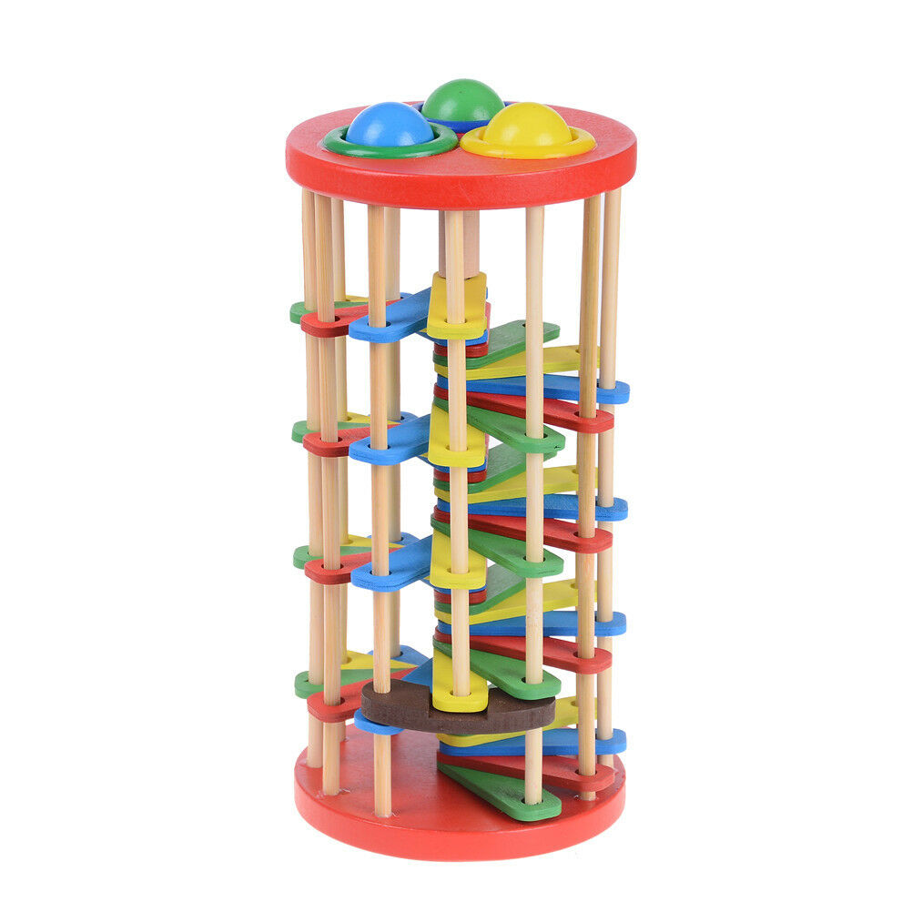 Pound And Roll Wooden Tower With Hammer Knock The Ball Roll Off Ladder KidsTBDA