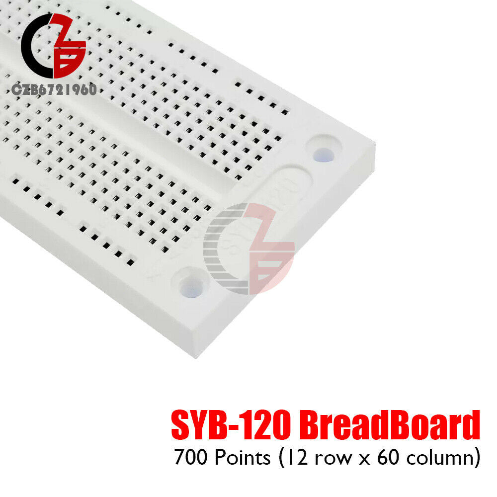 SYB120 700 Points Soldless PCB Breadboard 12 Row * 60 Column Support 29-20 AWG